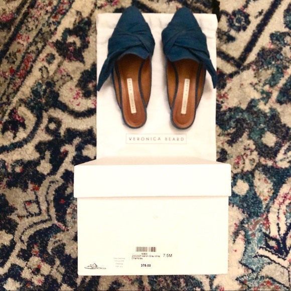 VERONICA BEARD CHAMBRAY MULES - Picture 4 of 6